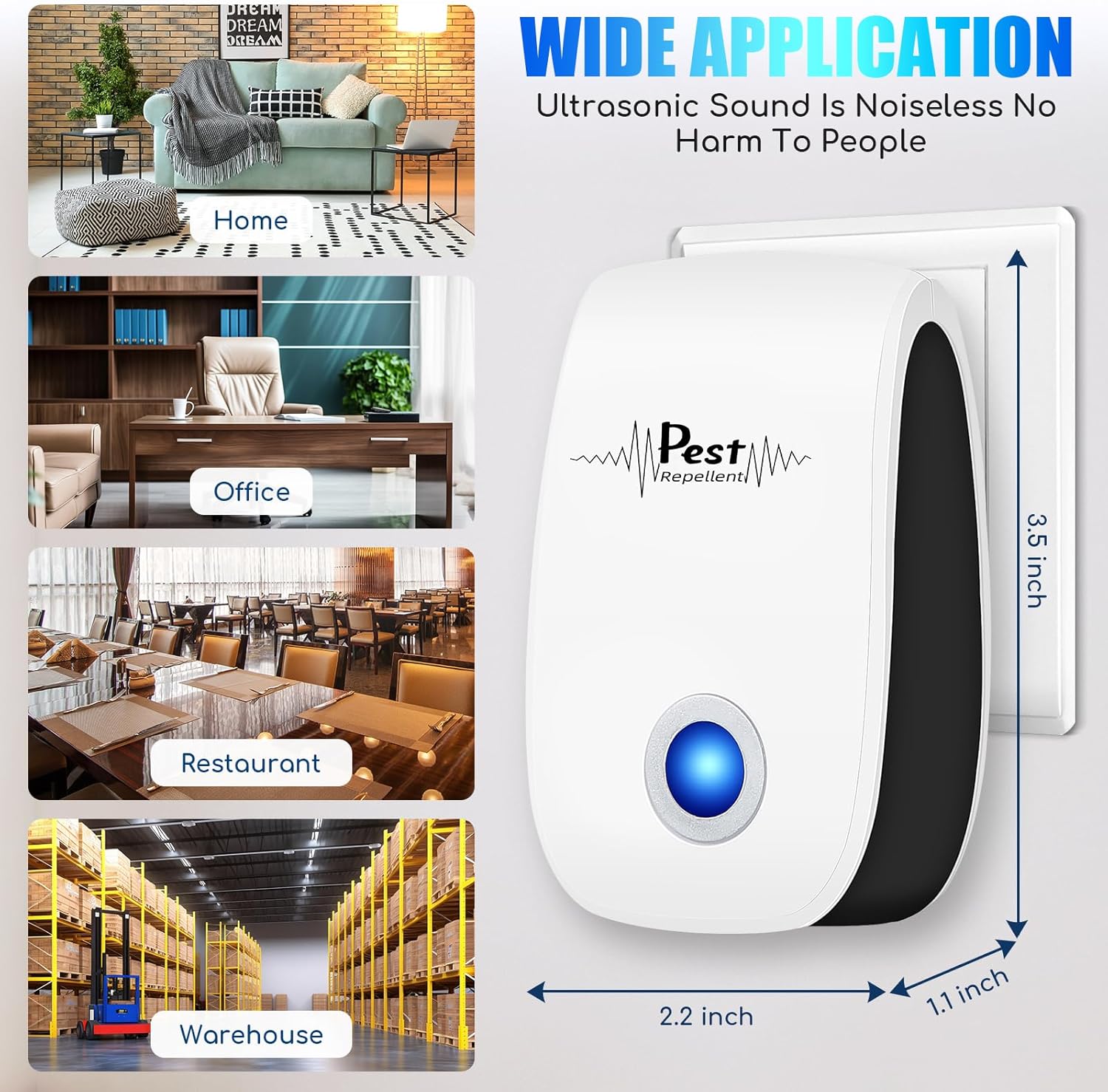 2026 New Ultrasonic Mouse Repellent Plug in Pest Repeller Indoor Contr