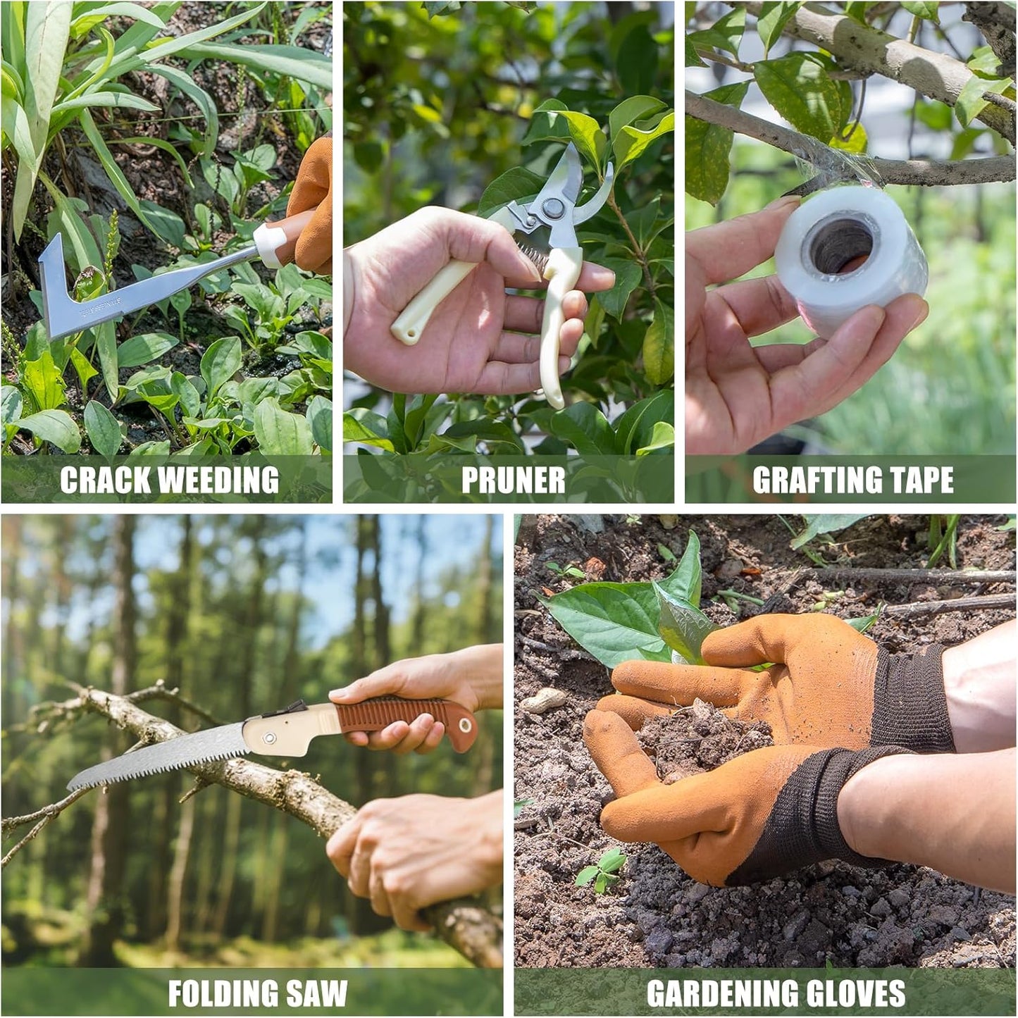 Garden Tool Set, 12 Pcs Heavy Duty Floral Gardening Tools Kit with Gar