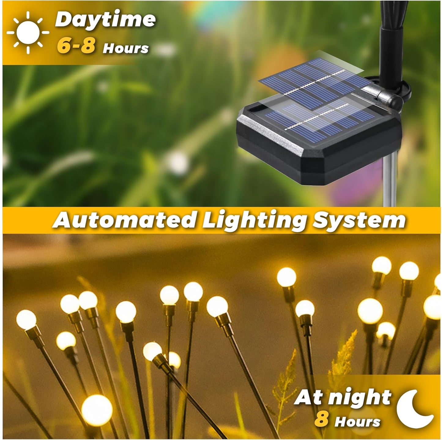 Solar Lights Outdoor-4Pack 32LEDs Solar Garden Firefly Lights Outside,