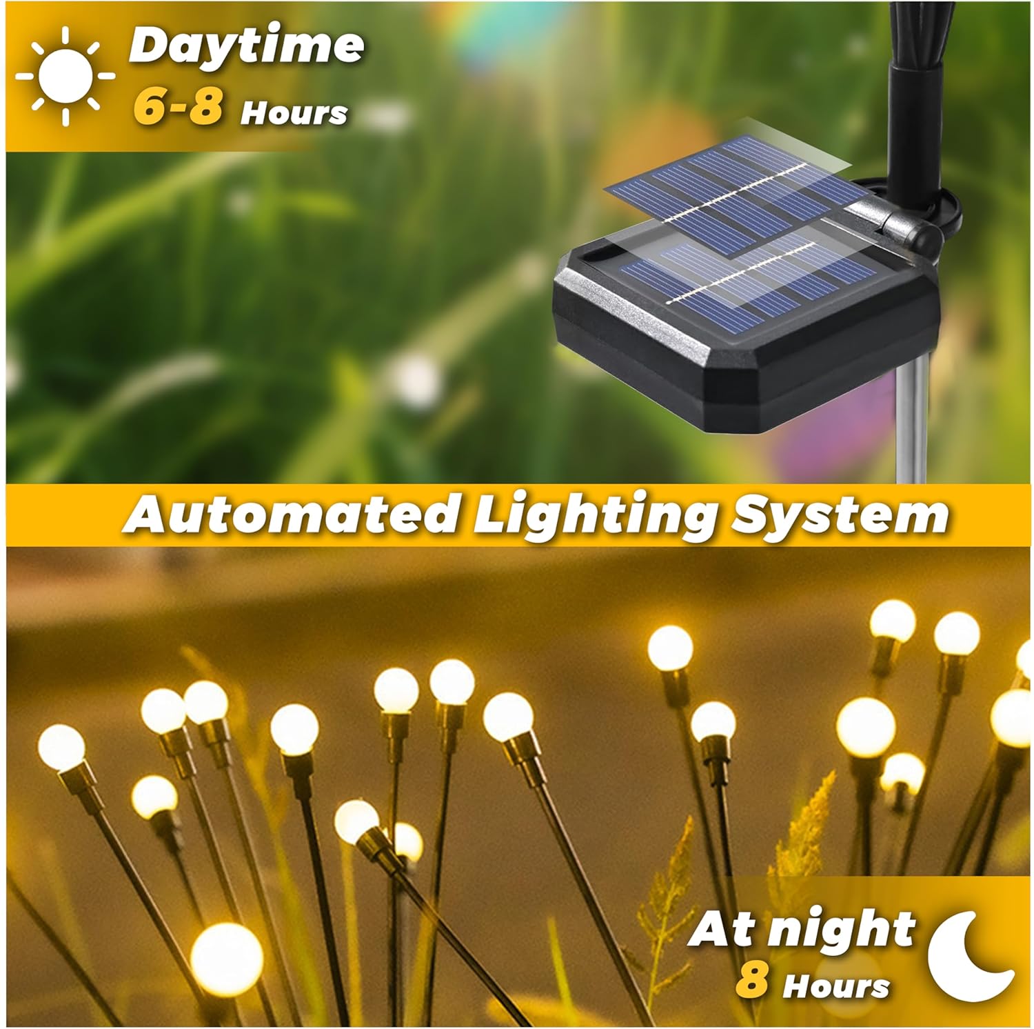 Solar Lights Outdoor-4Pack 32LEDs Solar Garden Firefly Lights Outside,