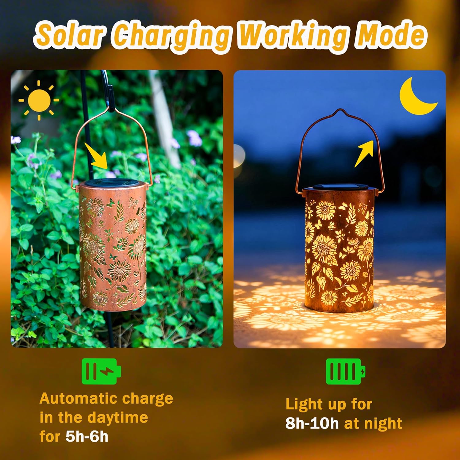Birthday Gifts for Women Mom Grandma, Sunflower Solar Lanterns Outdoor