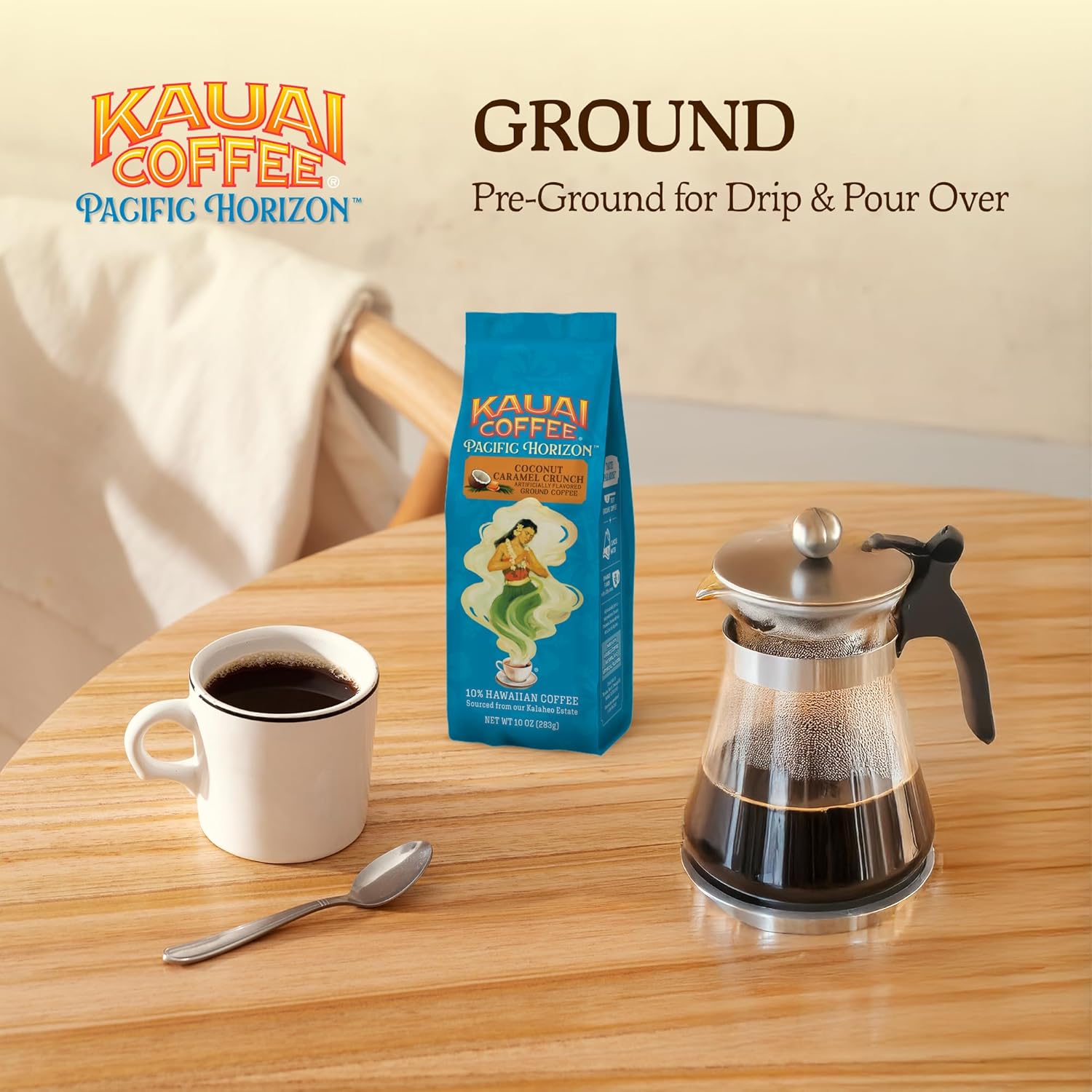Kauai Coffee Ground Coffee – Smooth, Rich, Medium Roast – Nutty Carame