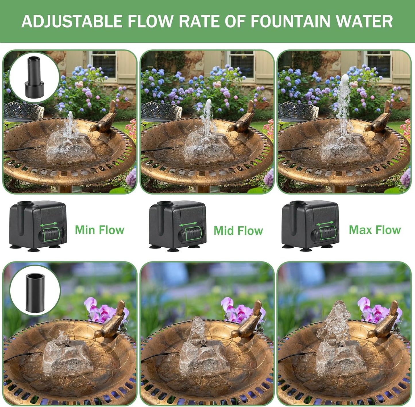 Bird Bath Fountain Bubble Fountain Outdoor Rock Water Fountain Rock with Electric Water Pump for Hummingbird Birdbath Garden Lawn Yard Patio Aquariums Fish Tank