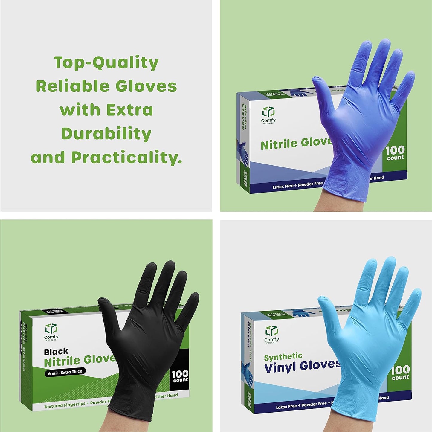 GUSTO Disposable Vinyl Gloves – Clear, Latex-Free, Powder-Free, BPA-Free – Safe for Food Handling, Cooking & Cleaning