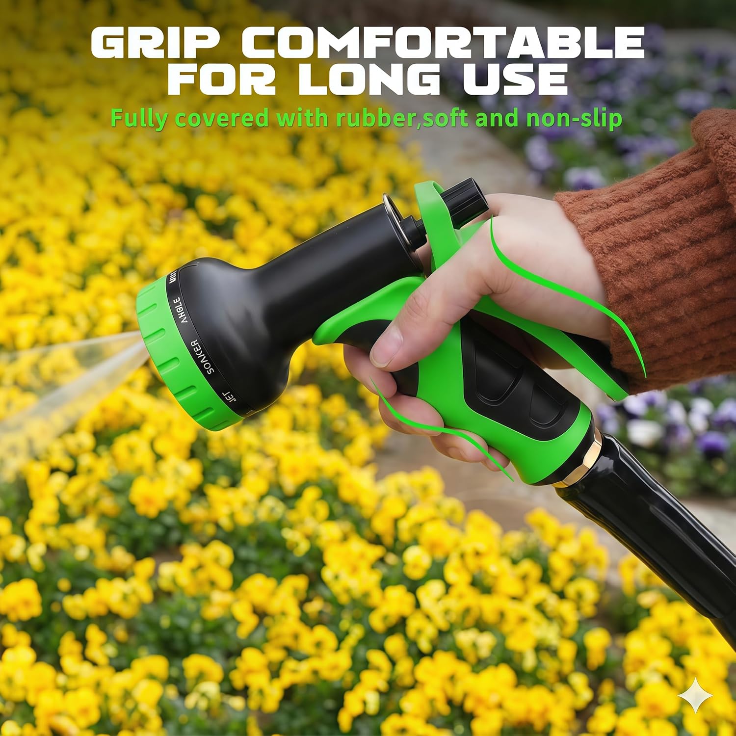 Garden Hose Nozzle with 10 Spray Patterns – High Pressure Water Spraye