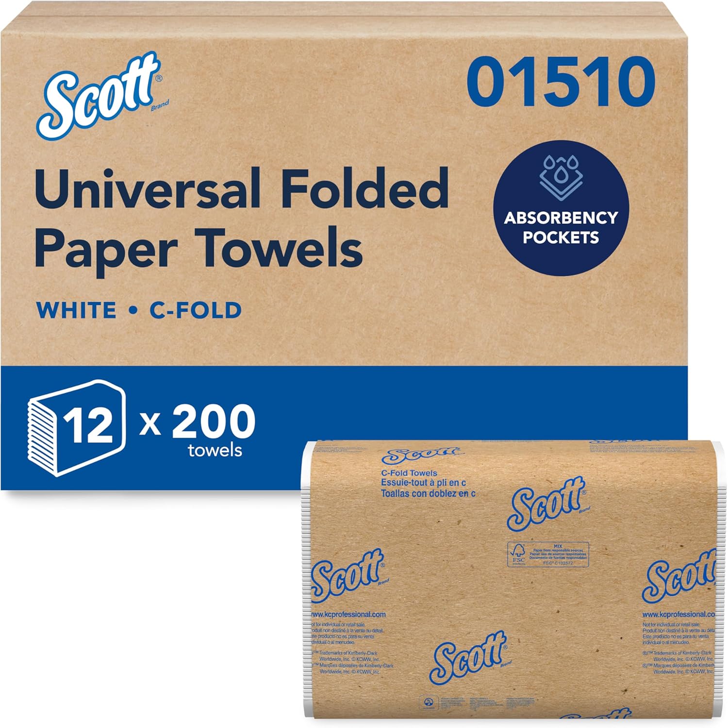 Scott Professional Essential C-Fold Folded Paper Towels, Bulk (01510),