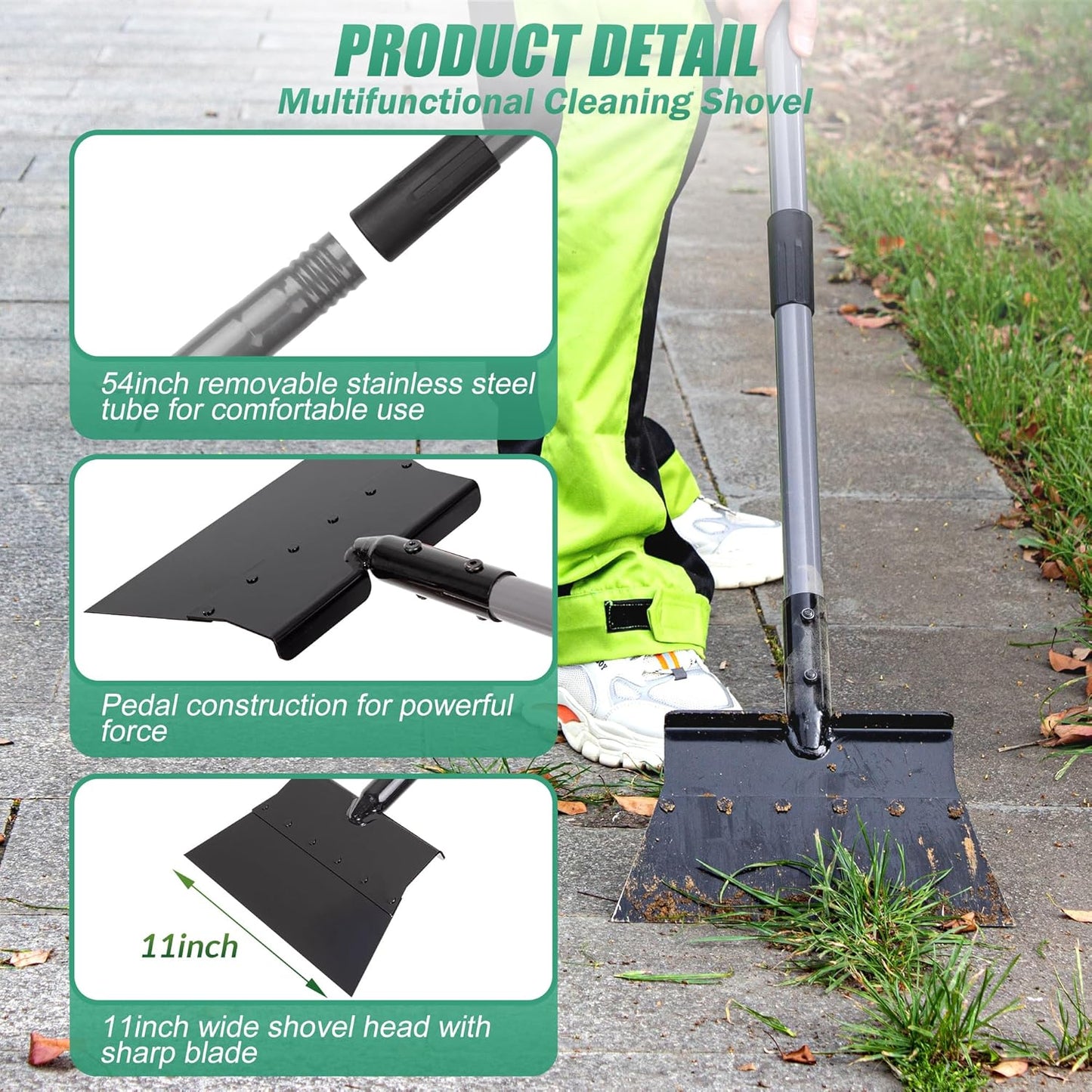 Suchtale Garden Flat Shovel,Floor Scraper, Heavy Duty Multifunctional 