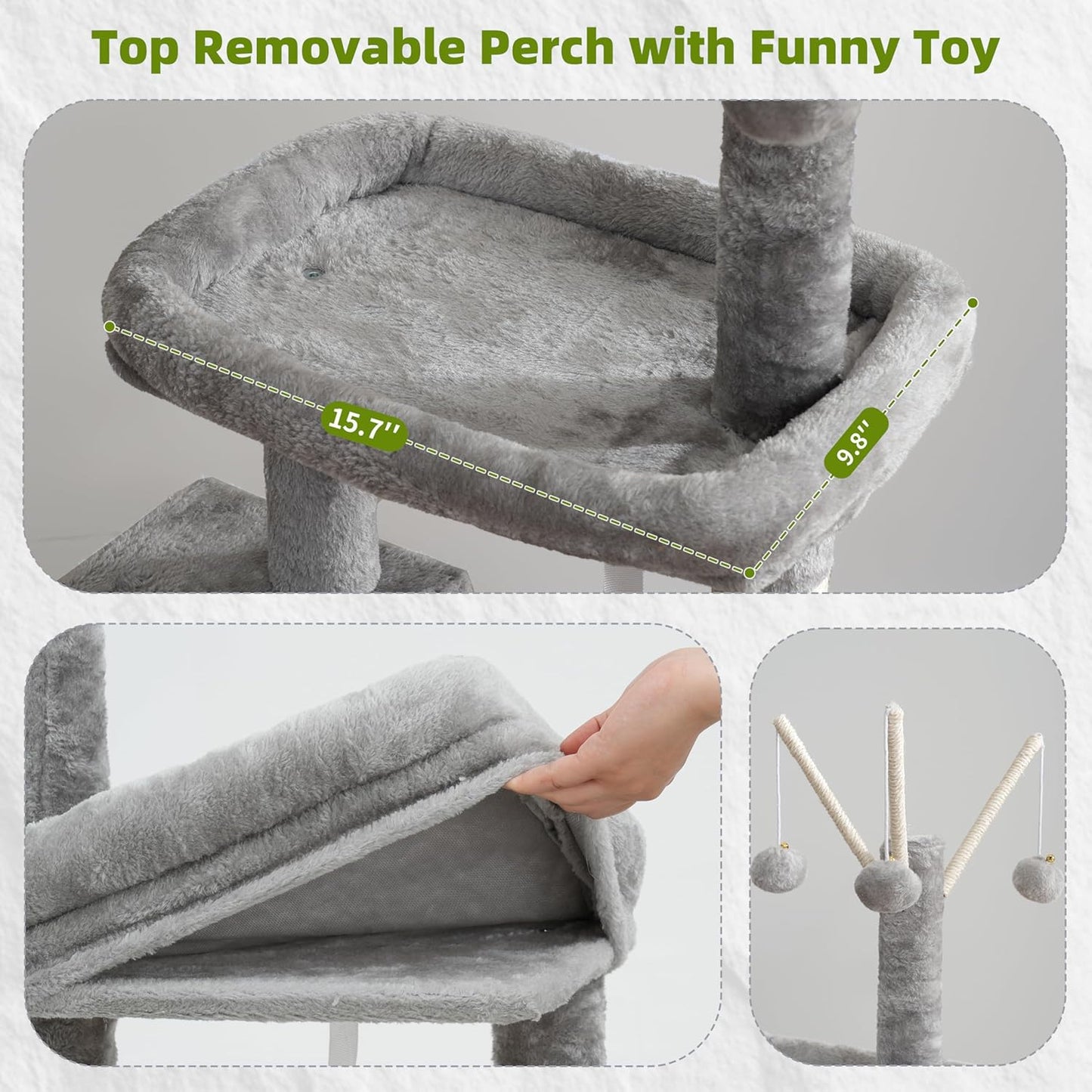 Cat Tree for Indoor Cats, Cat Tower with Scratching Post for Small Cat