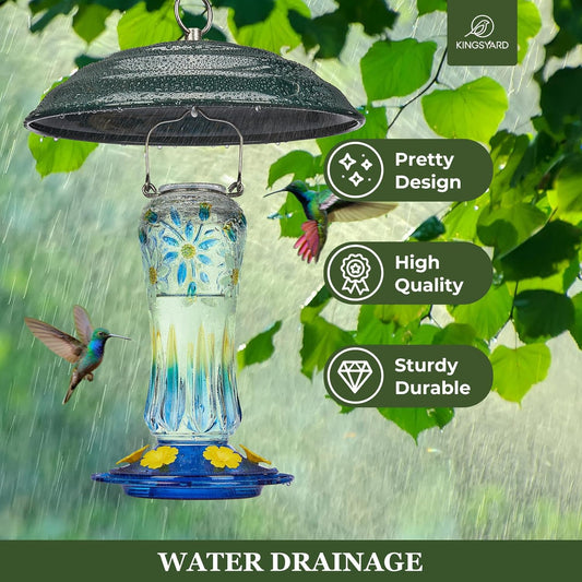 Kingsyard 11.5" Metal Weather Protective Dome, Hanging Squirrel Baffle for Outdoor Bird Feeders, Heavy-Duty Rain Guard Cover, Chew-Proof & Rustproof, Green