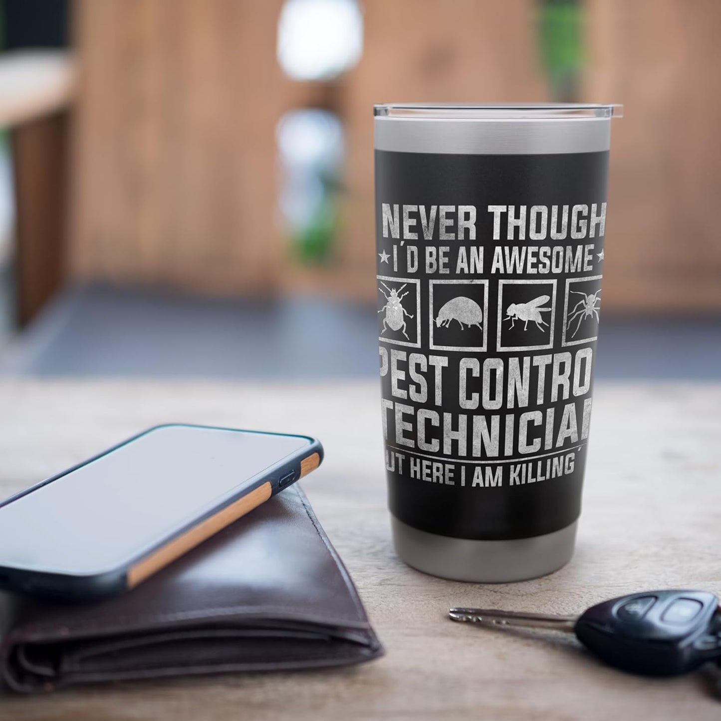 Awesome Pest Control Technician Funny Exterminator Quote Stainless Steel Insulated Tumbler