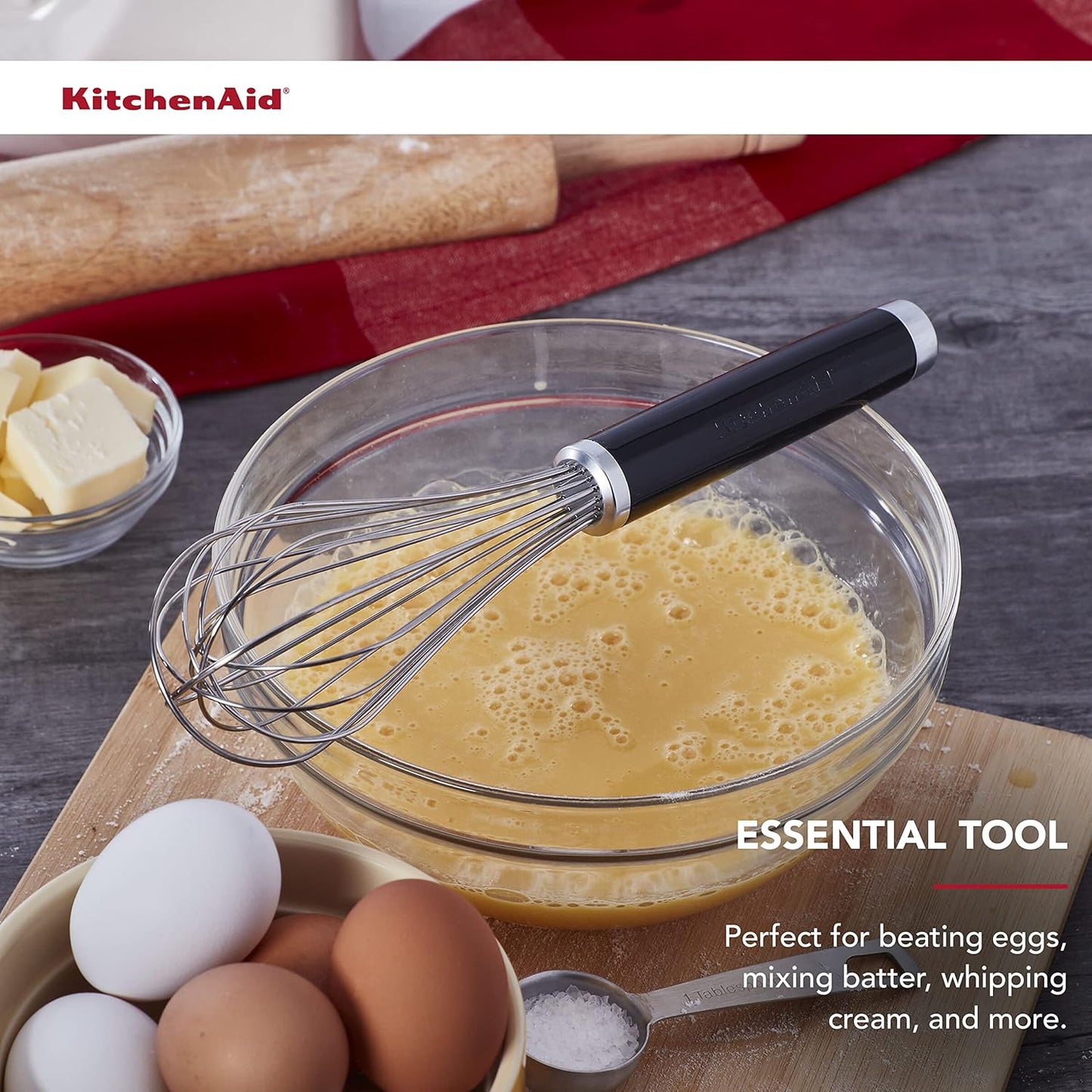 KitchenAid Classic Utility Whisk, 10.5 Inch, Black