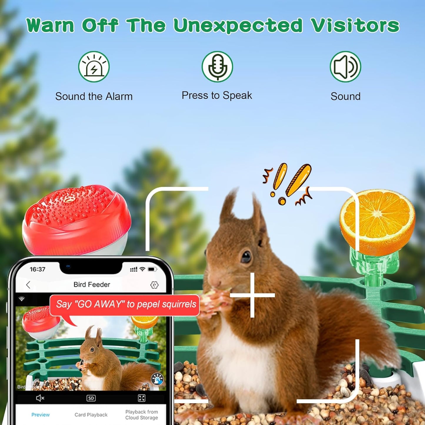 Bird Feeder with Camera,Smart AI Feeder with Solar-Powered Camera – Auto Identifier, Live View, Instant Visit Alerts, HD Video Capture for Bird Watching Enthusiasts (Weatherproof) 2.4GHz WiFi- Green