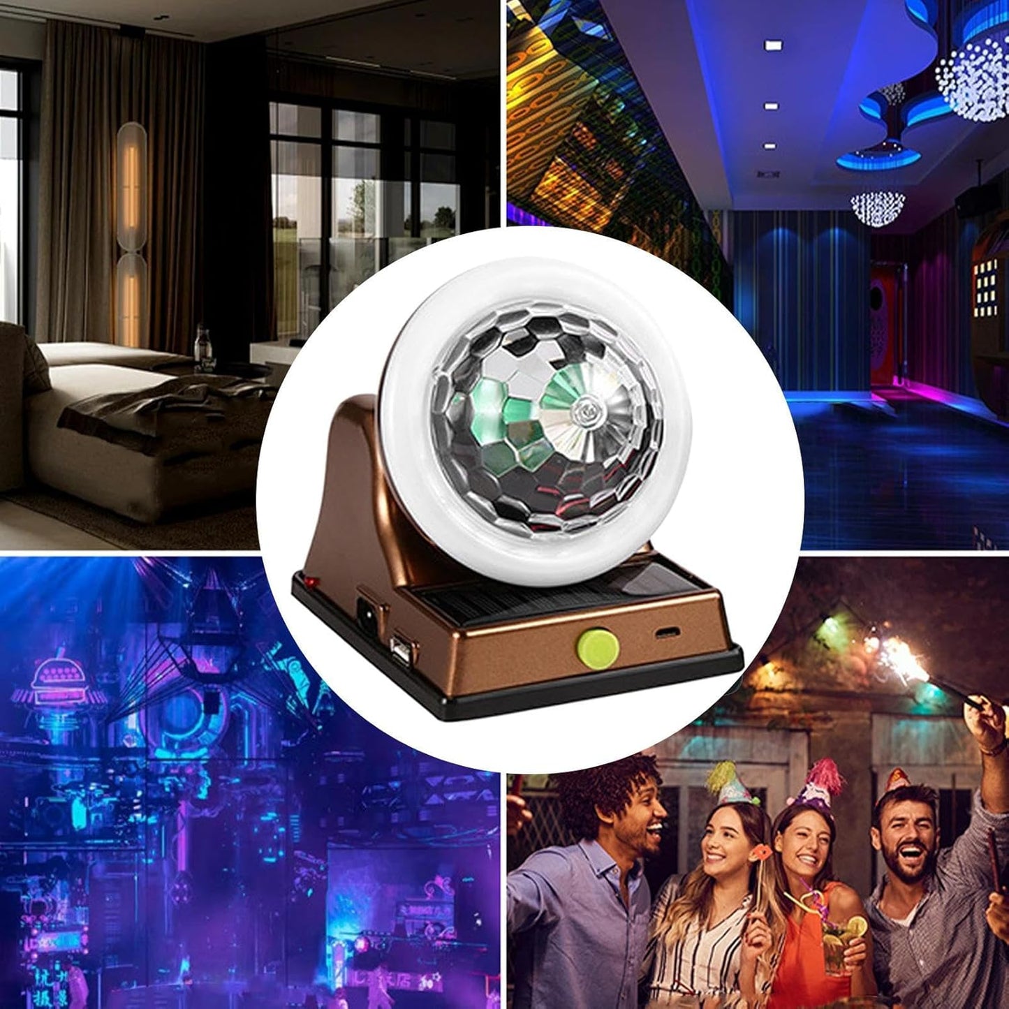 Solar Disco Light - Outdoor Color Changing Garden Lamp, RGB Terrace Sphere Decor with Automatic Dusk Activation, Sturdy Waterproof Housing, Ideal for Lawn Wedding Patio Parties