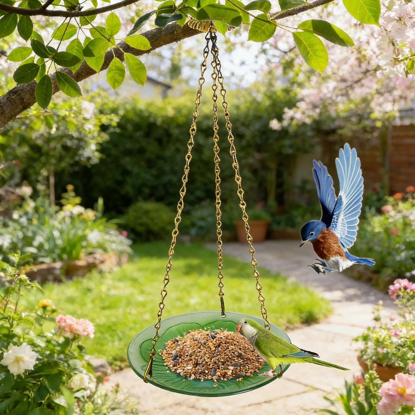 Window Hummingbird Feeder, Decorative Flower Tray, Transparent Station, Sturdy Polyester Material Feeder, Bird Feeding Accessory, Outdoor Garden Backyard Porch Park Display
