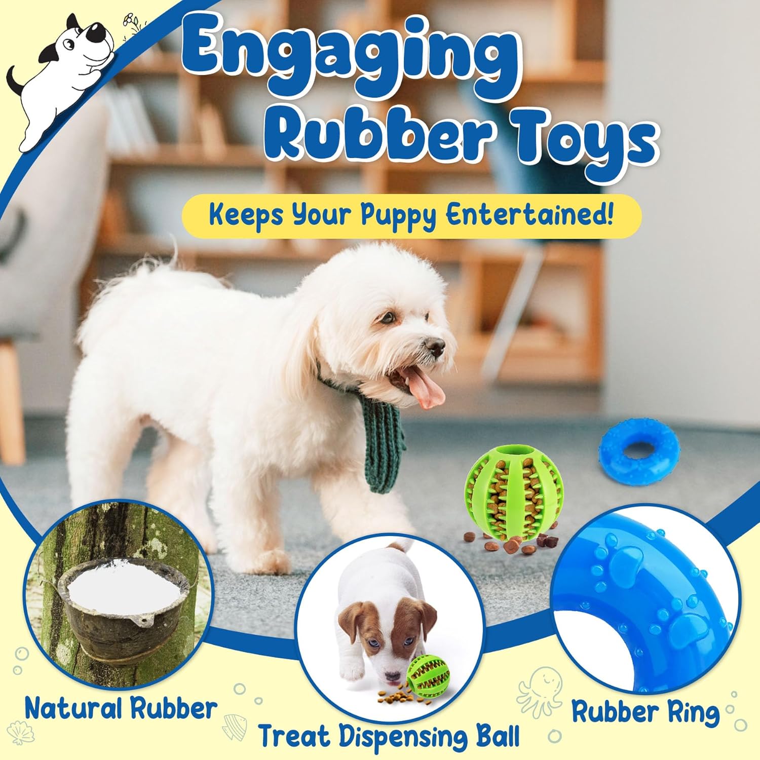 KIPRITII 9-Pack Interactive Puppy Dog Toys for Small Dogs No-Stuffing 