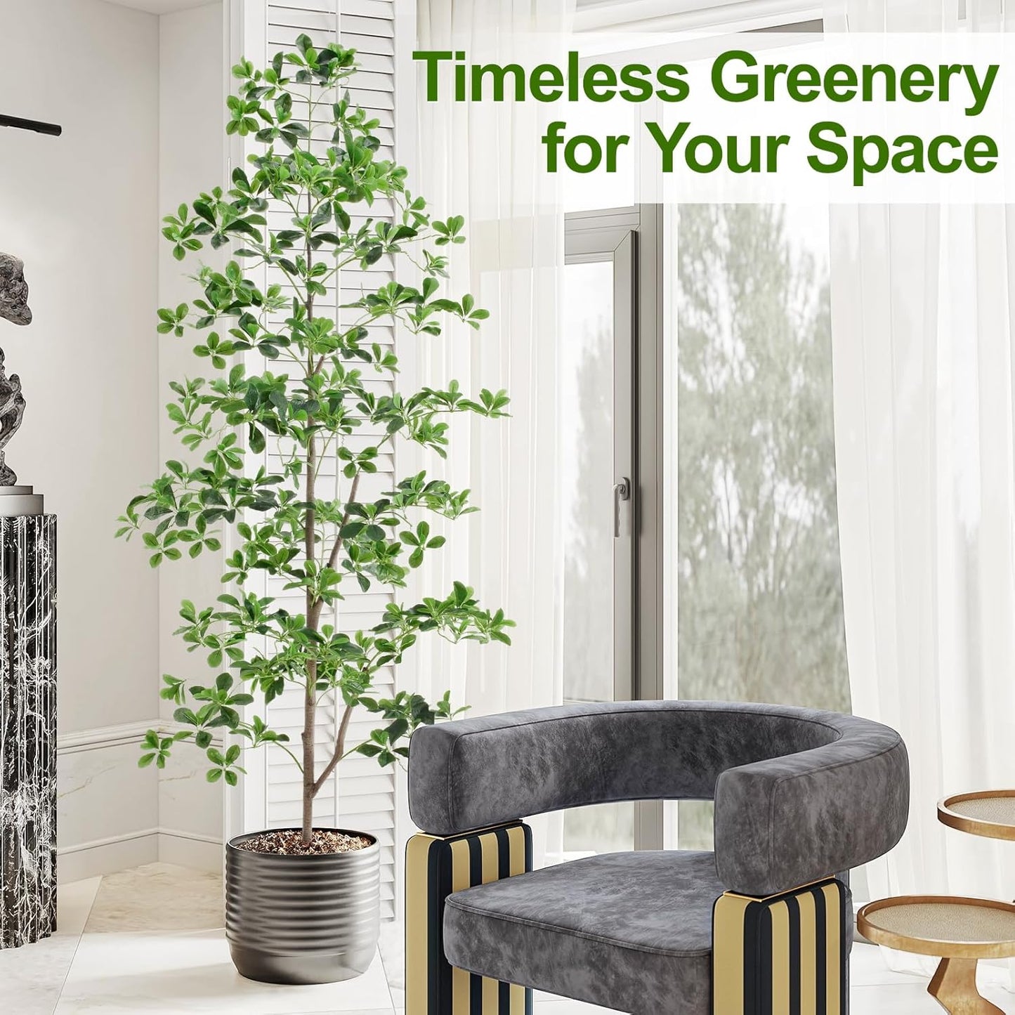 7ft Tall Artificial Black Olive Tree with 1260 Lifelike Leaves, Tall Fake Greenery Olive Silk Plants Artificial Tree Indoors in Pots, Faux Olivo Tree for Living Room Office Decor