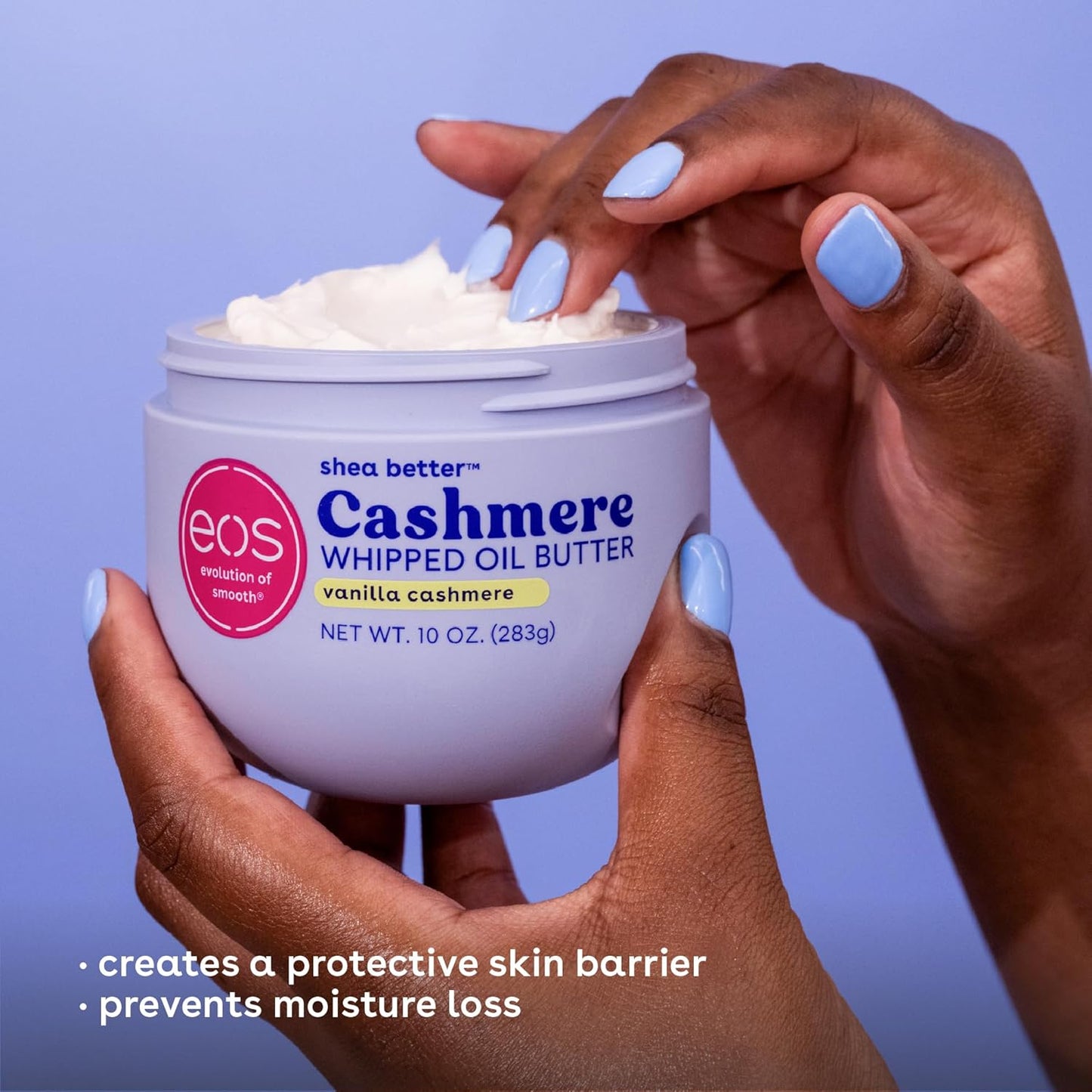 eos Cashmere Whipped Oil Body Butter, Vanilla Cashmere, 72 Hour Weight