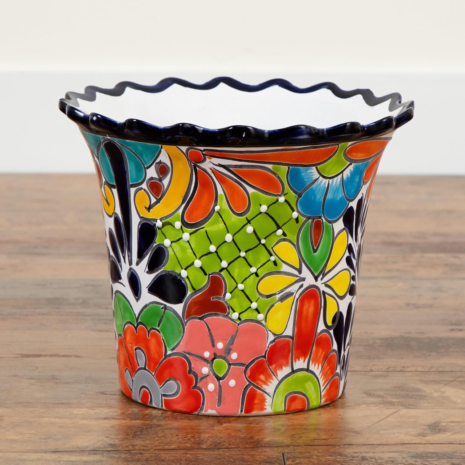 Nearly Natural 10-in x 12-in Handcrafted Mexican Talavera Ceramic Plan