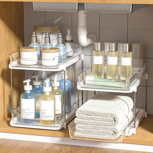 Delamu 2-Tier Multi-Purpose Bathroom Under Sink Organizers and Storage