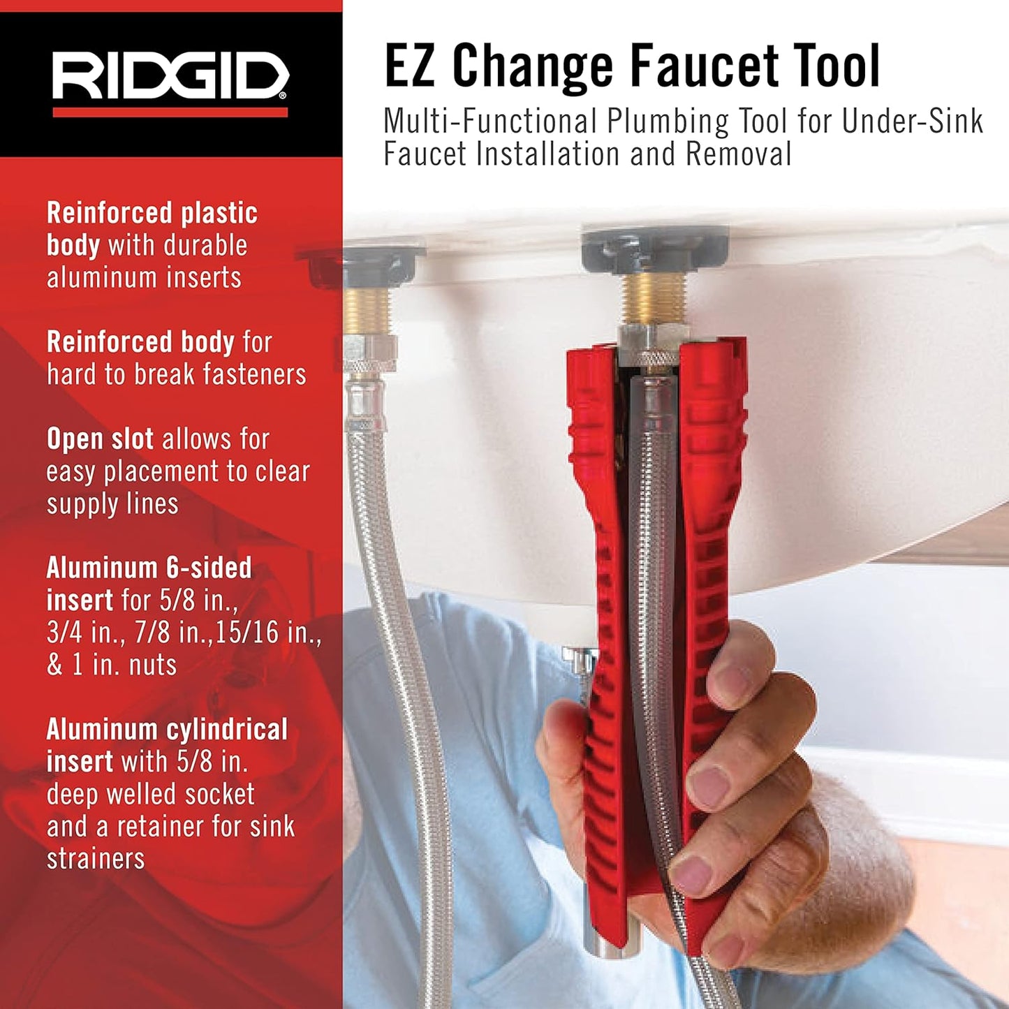 RIDGID 57003 EZ Change Plumbing Wrench Faucet Installation and Removal
