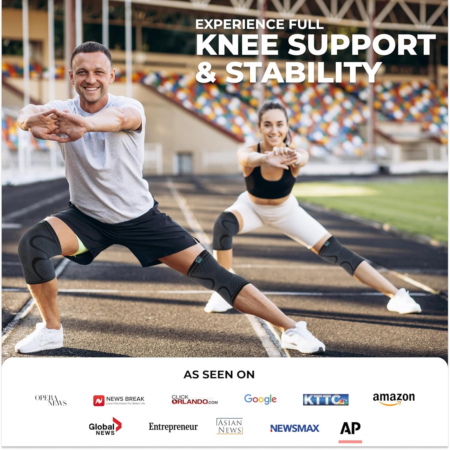 Modvel Compression Knee Brace for Women & Men, 2-Pack Knee Brace for R