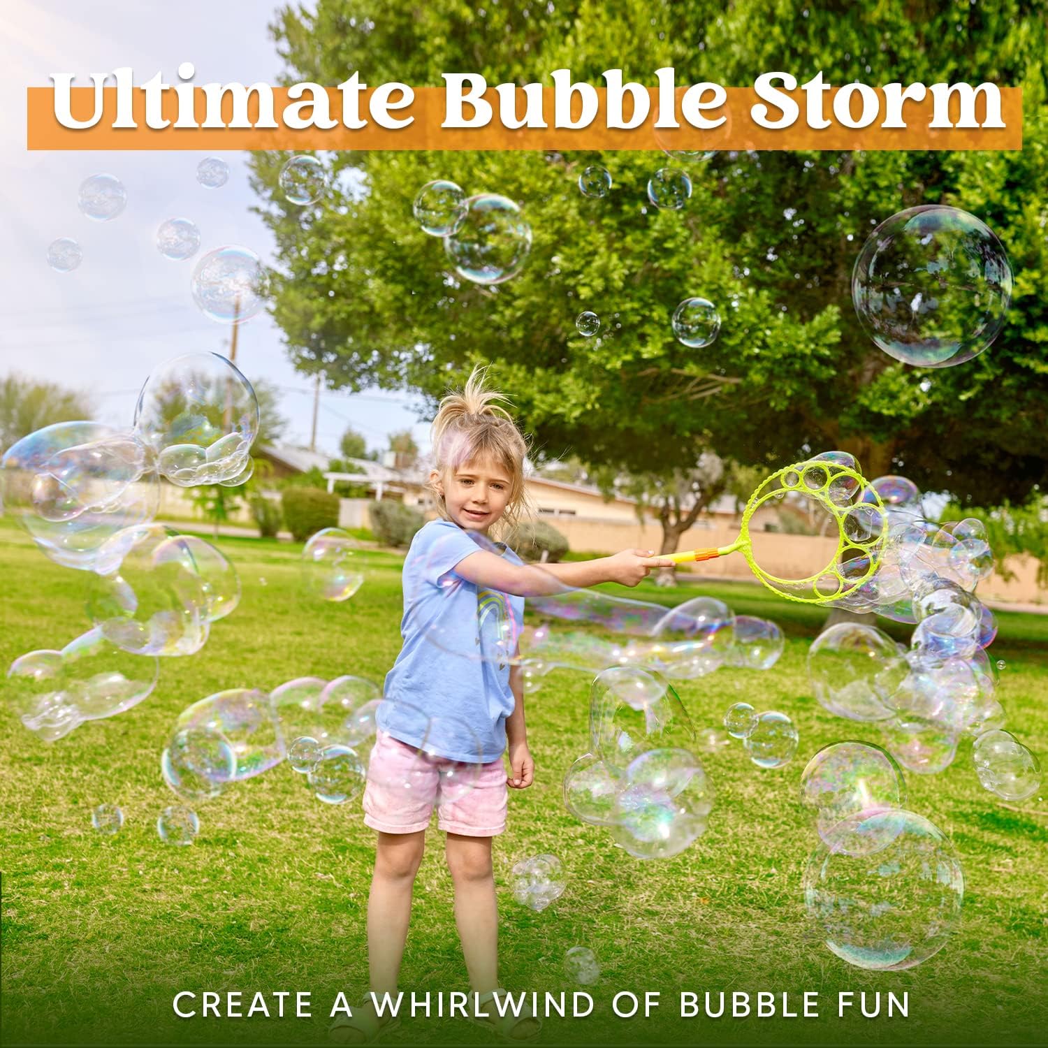 JOYIN Big Bubble Wands Set Bulk for Kids Summer Outdoor Toy Game Activ