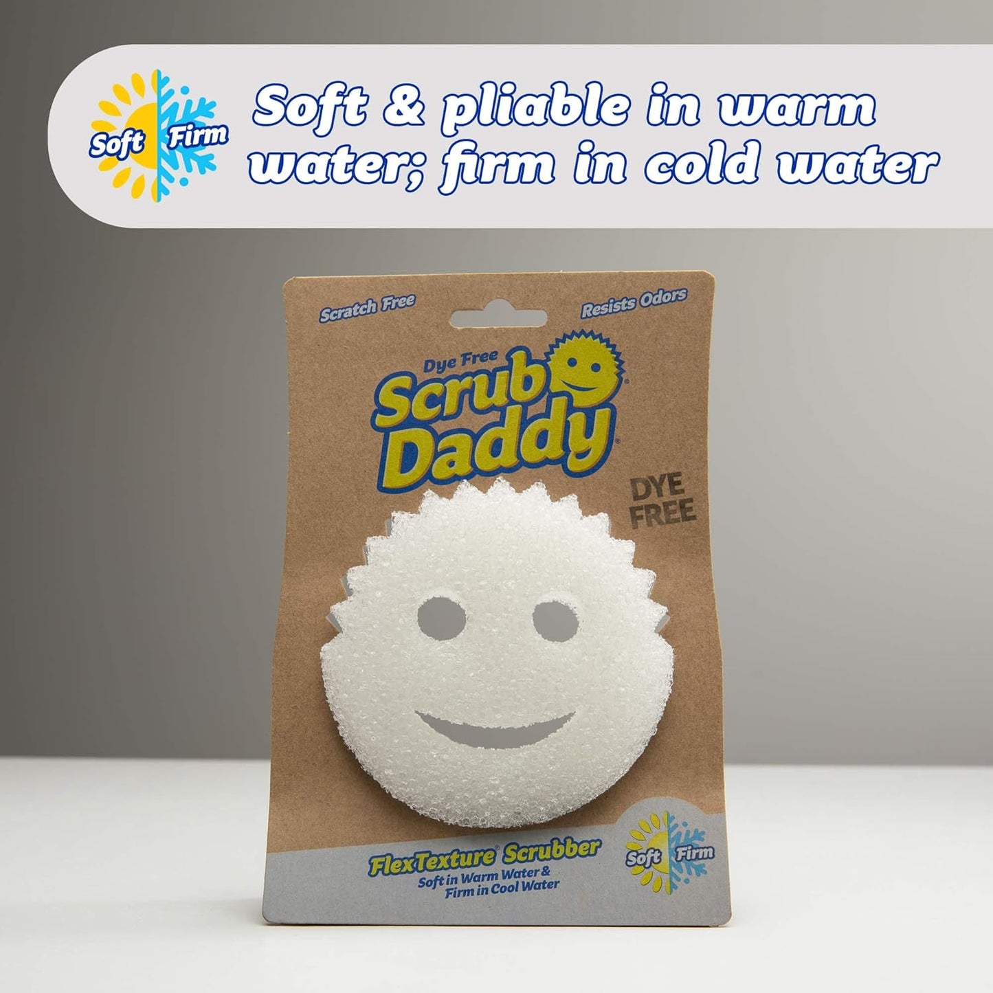 Scrub Daddy Sponge - Dye Free - Scratch-Free Scrubber for Dishes and H