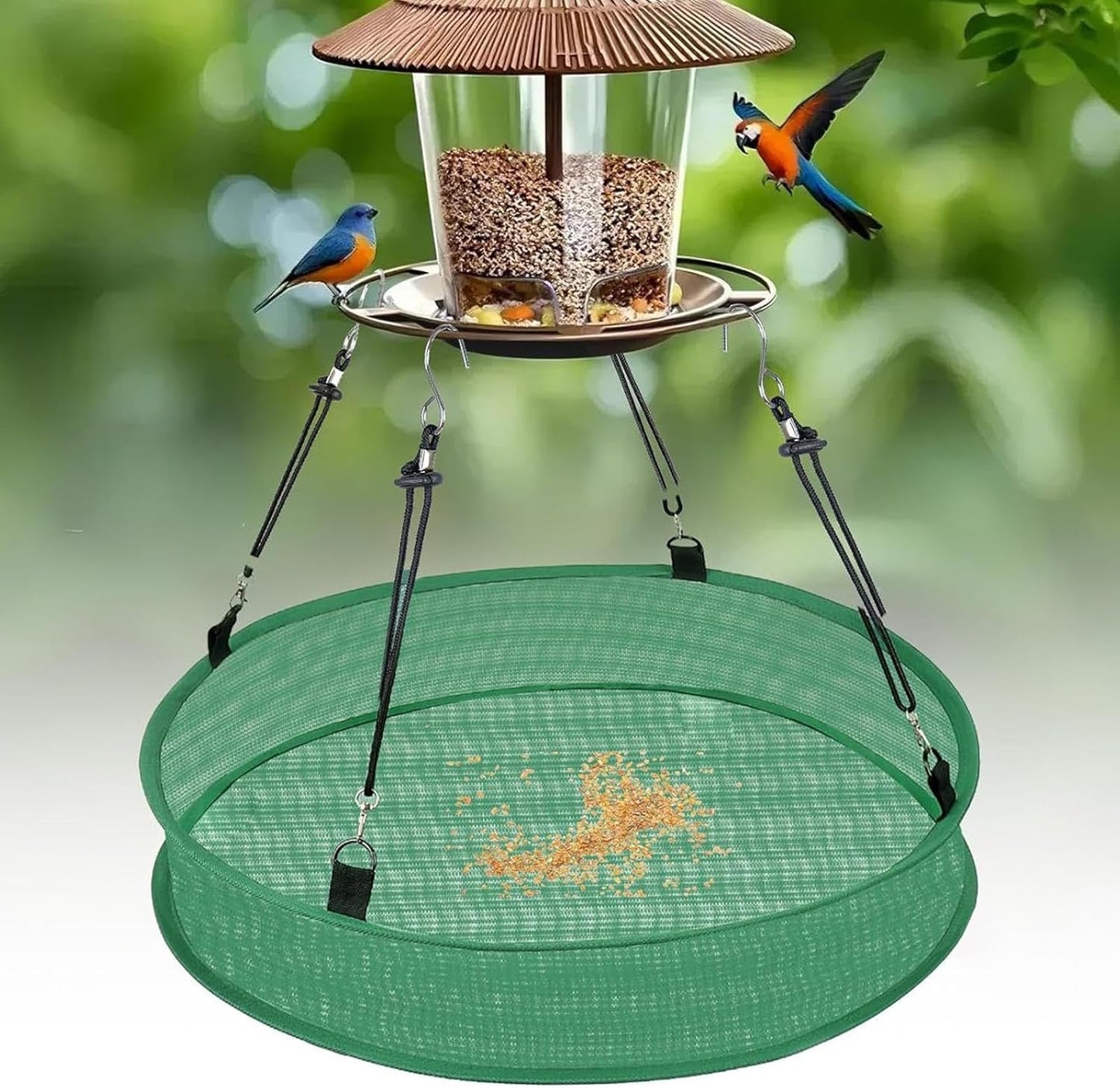 Bird Feeder Tray - Humming Bird Feeder, Weatherproof Feeding Device, Heavy Duty Catcher Tray, Excellent Outdoor Birds Supplies, Interactive Goldfinches Sparrows Finches Chickadees Use 50x50x10cm