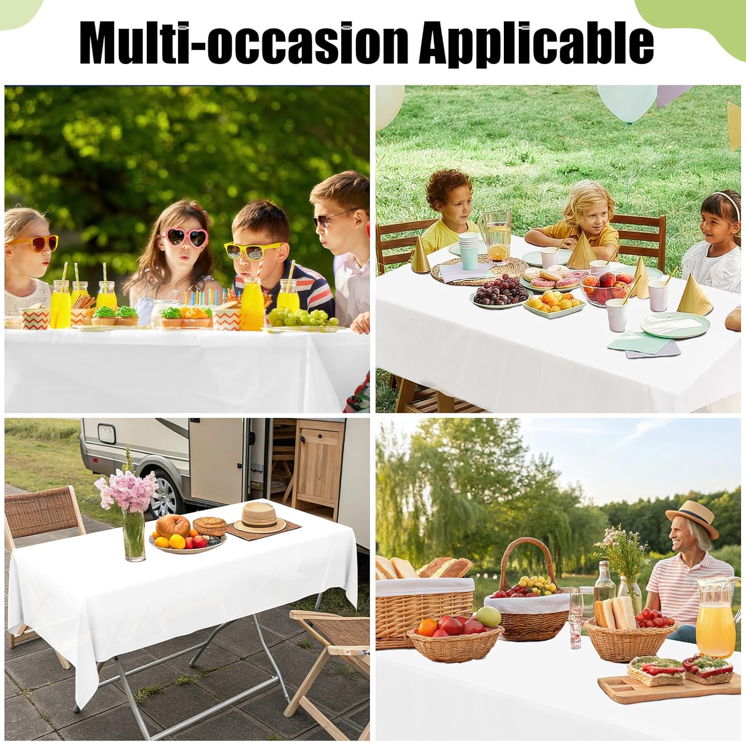 Smiry Disposable Table Cloth - 6 Pack, 54 x 108 Inch Waterproof Rectan