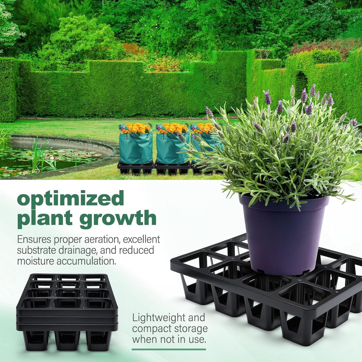 7 Pcs Pot Holder Plant Stands 30 Gallons Large Capacity Outdoor Stands