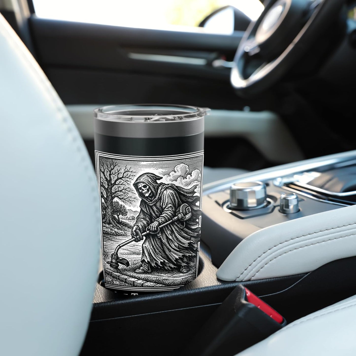 Funny Lawn Care String Trimmer Grim Reaper Father's Day Pun Stainless Steel Insulated Tumbler