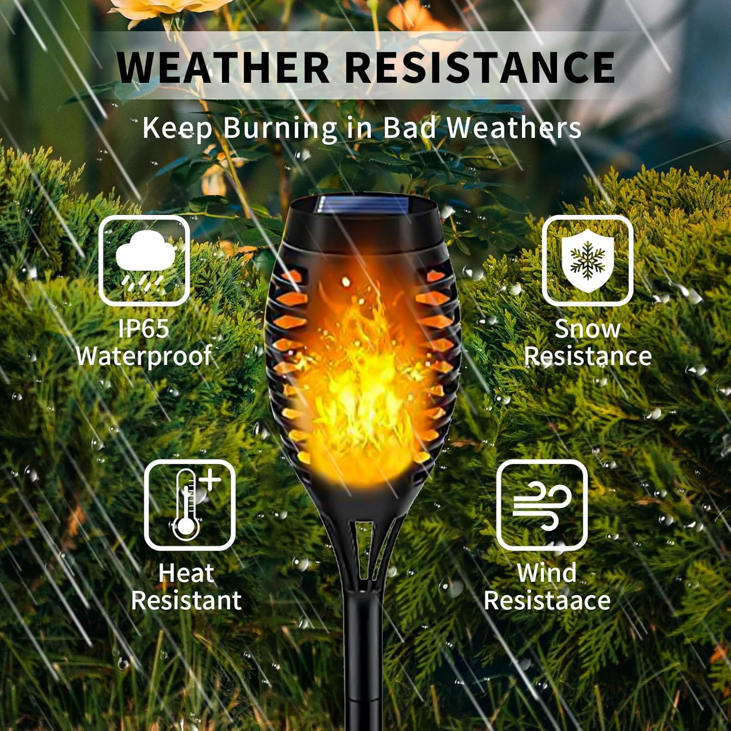 Swingers Solar Lights Outdoor,Solar Torch Lights with Flickering Flame