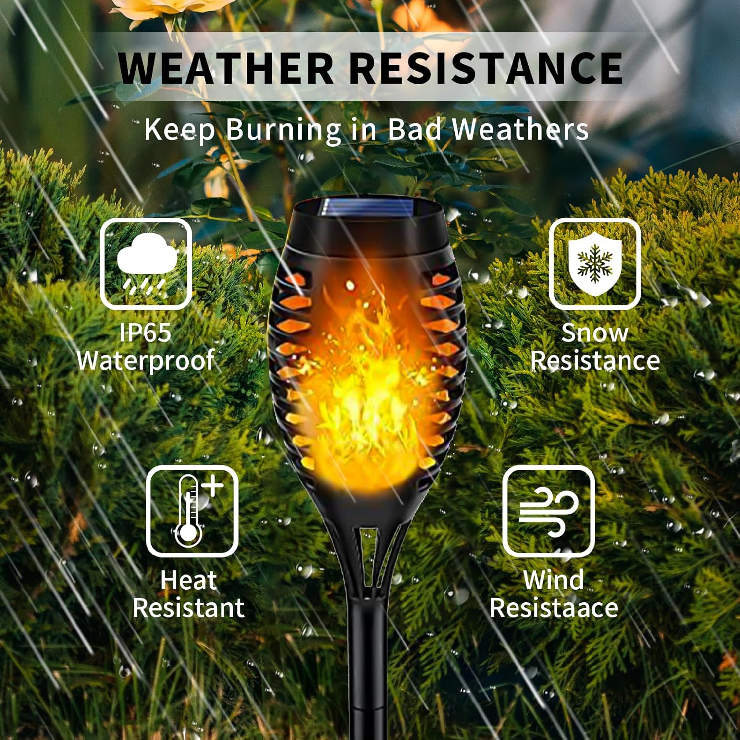 Swingers Solar Lights Outdoor,Solar Torch Lights with Flickering Flame