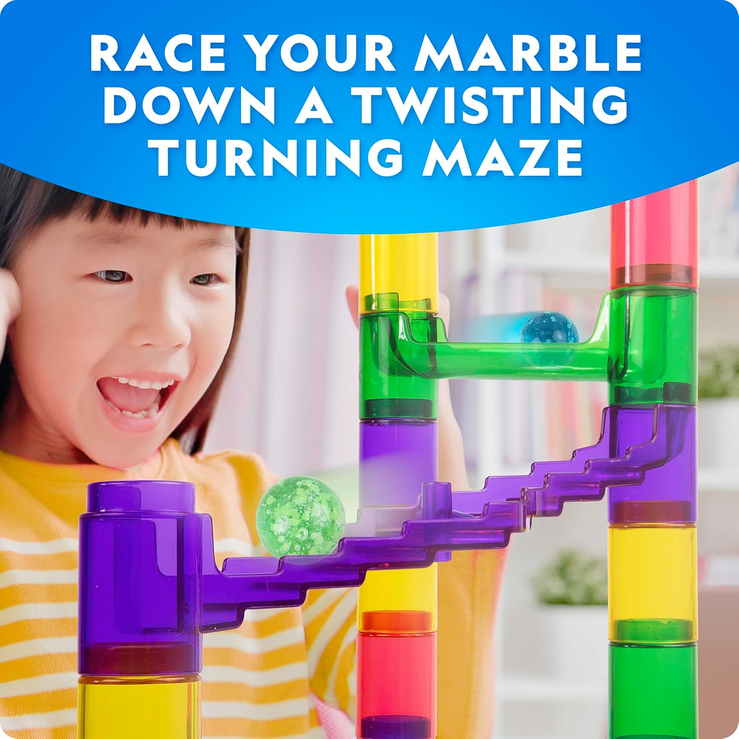 NATIONAL GEOGRAPHIC Glowing Marble Run – Construction Set with 15 Glow