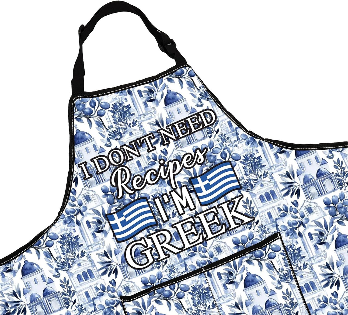WCGXKO I Don't Need A Recipe I'm Greek Kitchen Apron Funny Cooking Gift Greek Feast Gift Greek Souvenir Gift