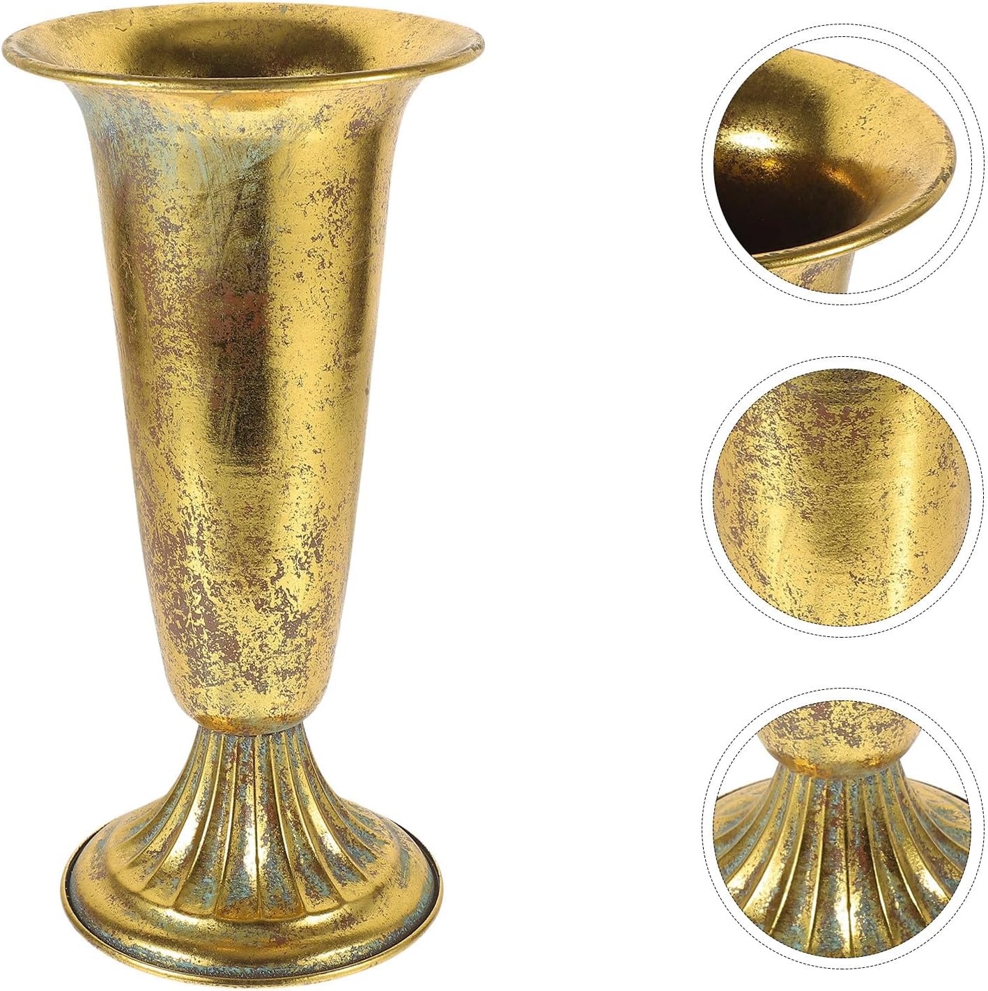 Vintage Metal Flower Pot Retro Iron Planter Rustic Wedding Table Vase Home Desktop and Office Decoration Floral Arrangement Container