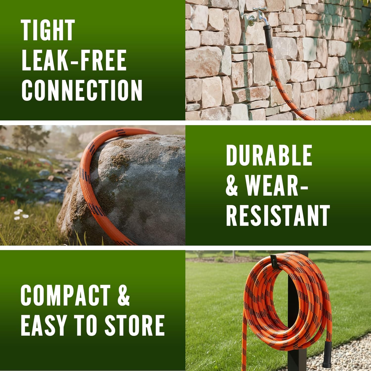 Garden Hose 50 ft, Water Hose Heavy Duty, Flexible Lightweight Non-Exp
