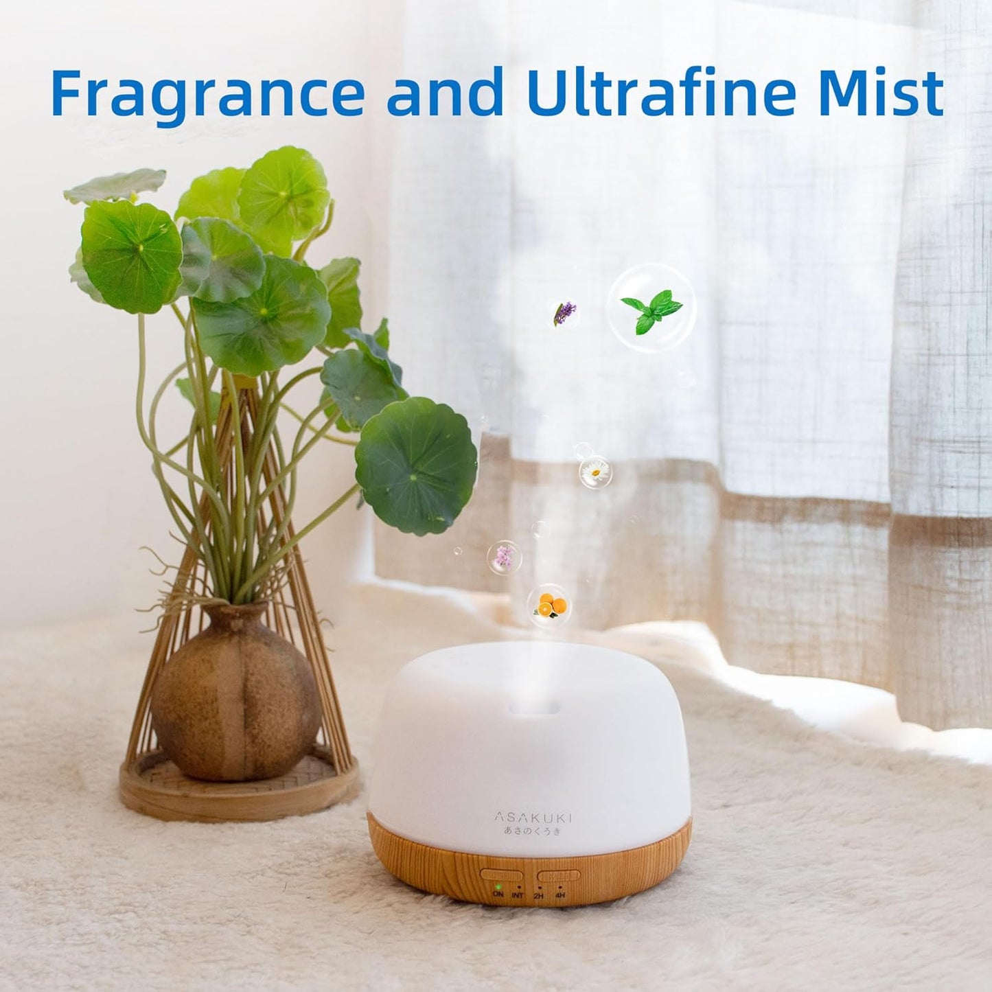 ASAKUKI Essential Oil Diffuser, 300ml Ultrasonic Aromatherapy Oil Humi