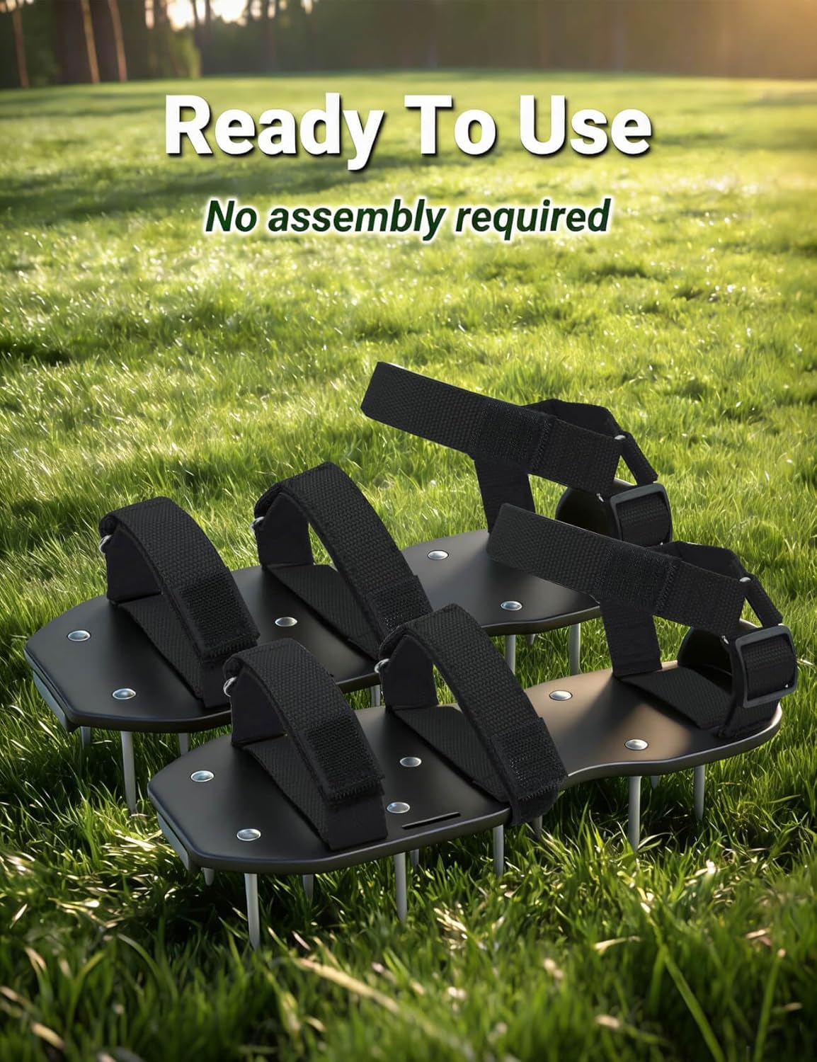 Lawn Aerator Shoes for Lawn, Soil Yard Aerator Tool with Hook & Loop S