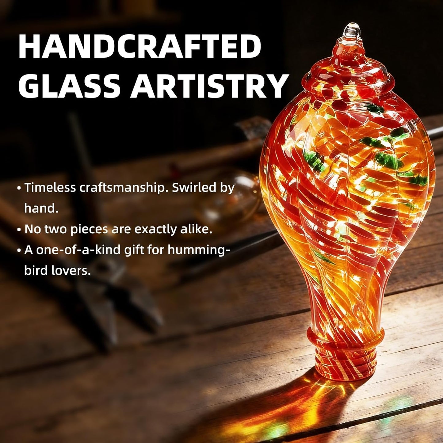 Smart Hummingbird Feeder with Camera, Solar Powered 2K HD Live View Glass Station, AI Bird ID & Motion Alerts, Auto Nectar Monitor, Leakproof Water Moat,Hummingbird Feeders for Outdoors & Hanging Gift
