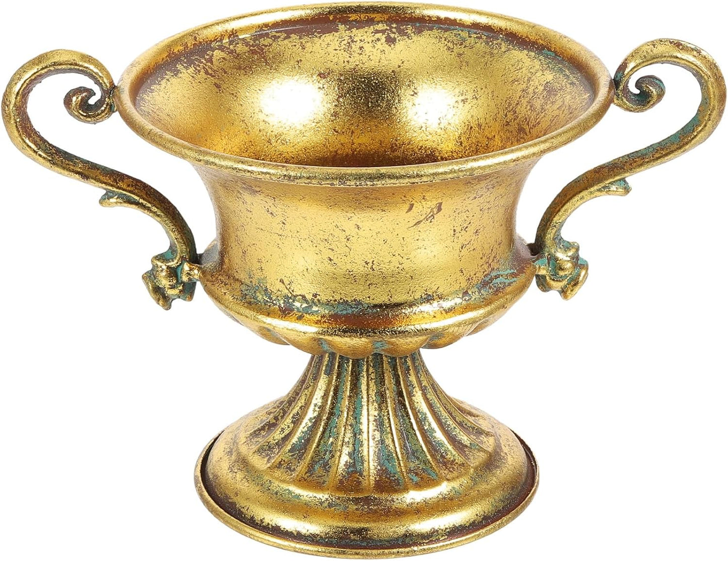Retro Antique Metal Flower Pot Iron Planter Vintage Rustic Flower Arrangement Vase for Home Décor Wedding Centerpiece Office Decoration