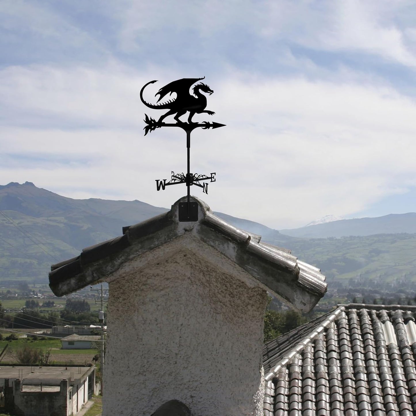 Dragon Wind Weathervanes for Roofs Mount, Mini Weather Vain Vein with 