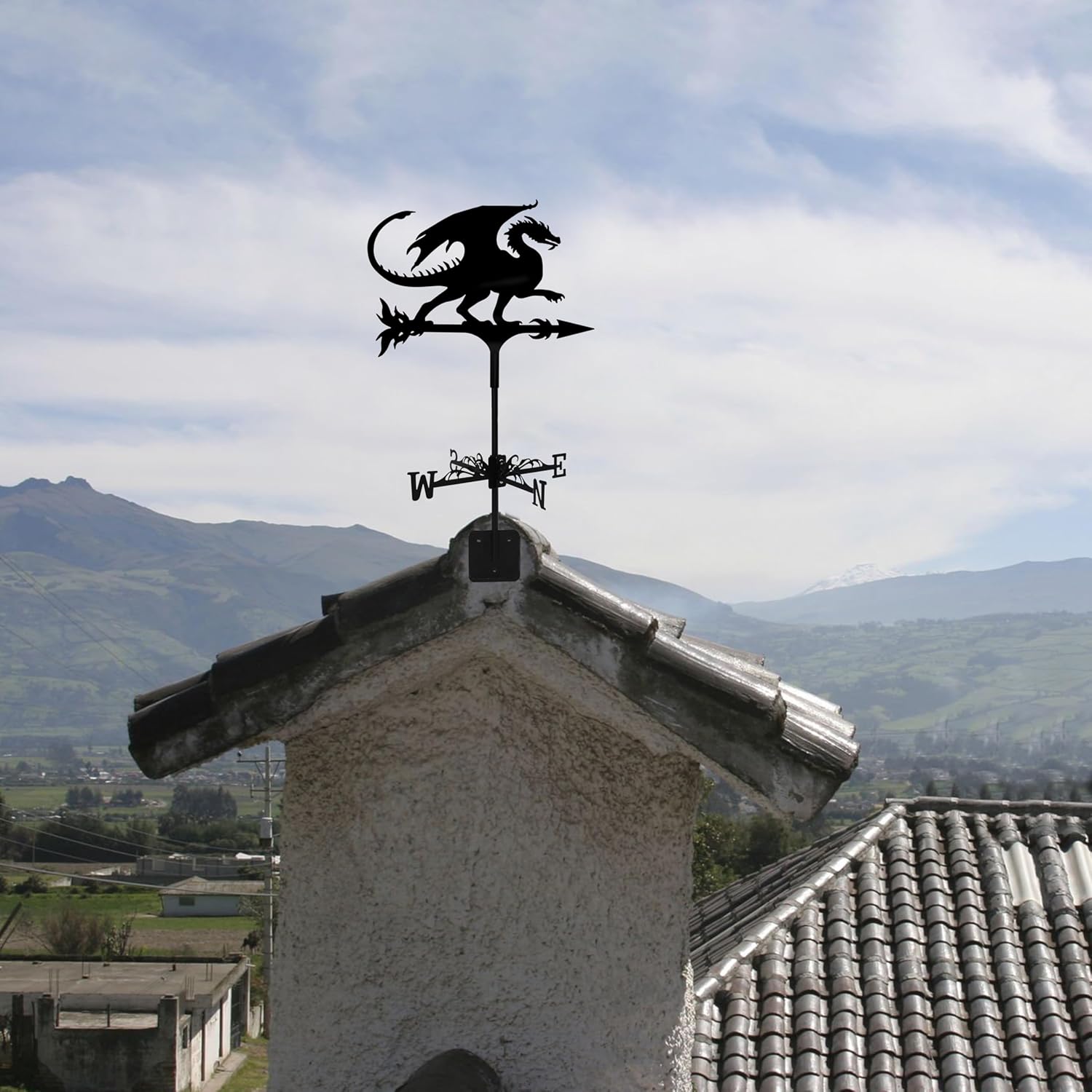 Dragon Wind Weathervanes for Roofs Mount, Mini Weather Vain Vein with 