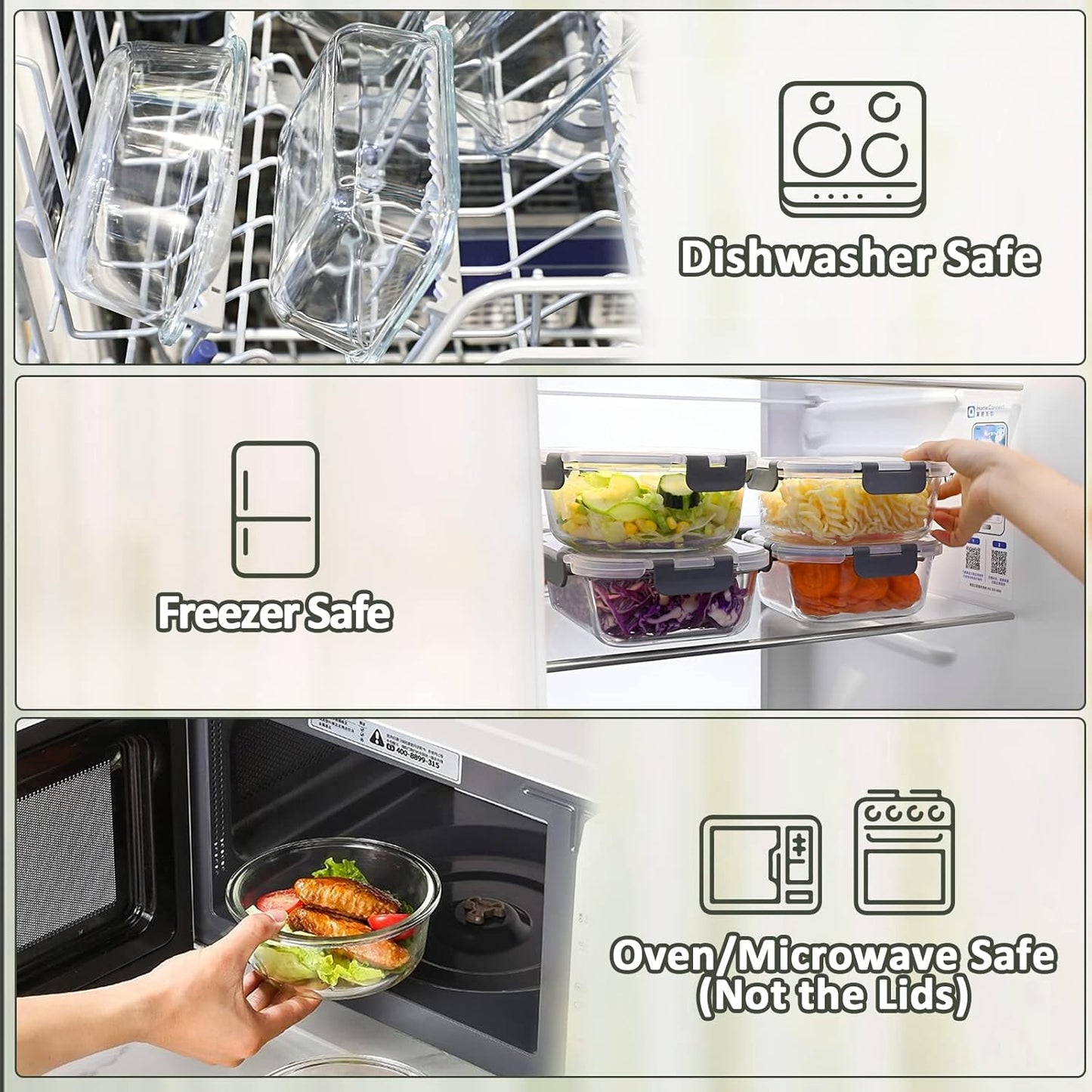 M MCIRCO 24-Piece Glass Food Storage Containers with Upgraded Snap Loc