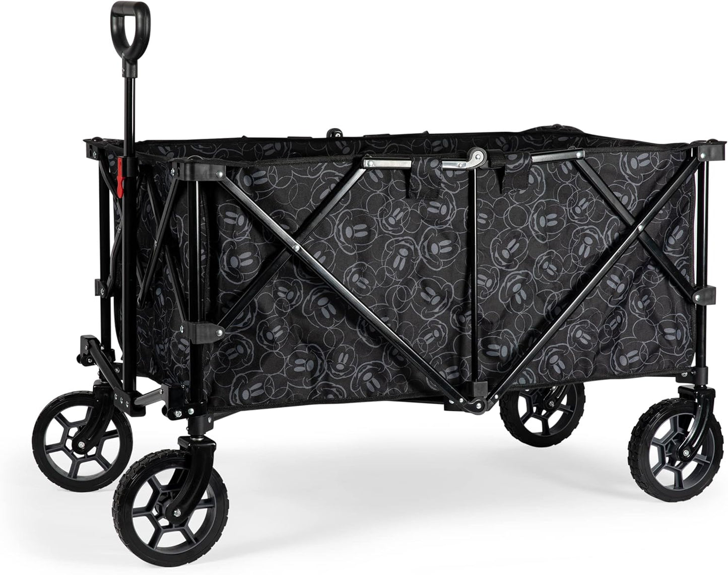 Picnic TIME Disney Mickey Mouse Adventure Wagon XL, Folding Utility Wagon with All Terrain Wheels and Steel Frame for Beach Camping Sports and Shopping, (Black)