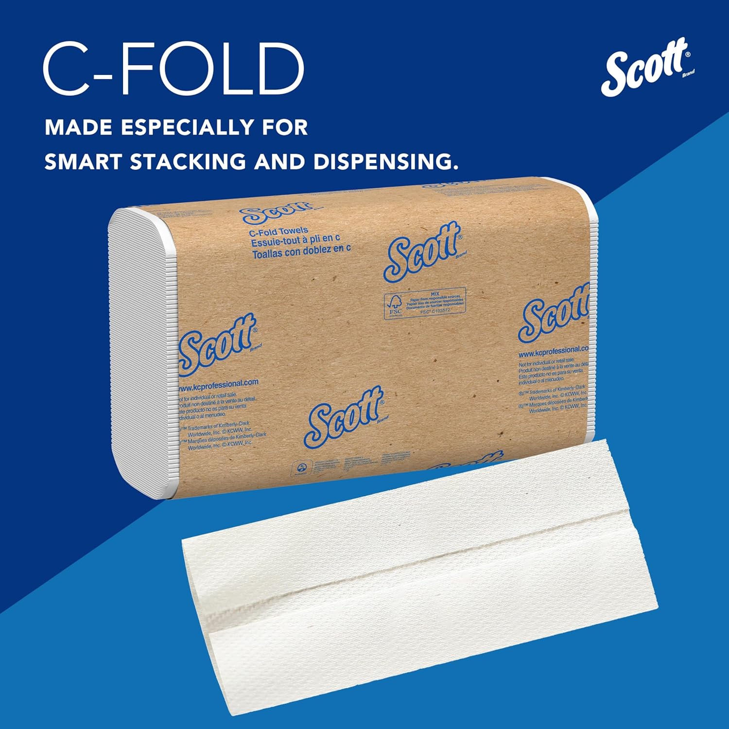 Scott Professional Essential C-Fold Folded Paper Towels, Bulk (01510),