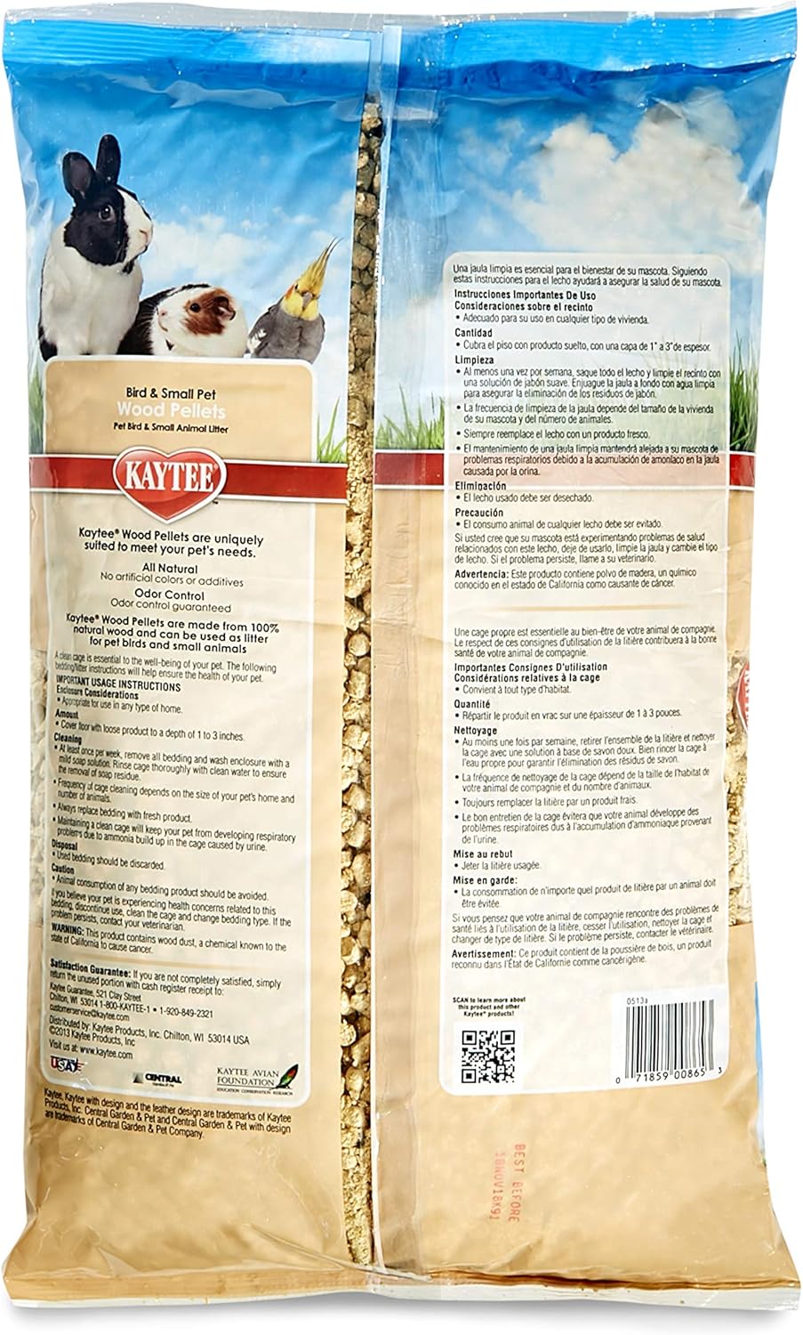 Kaytee Wood Pellets Pet Bird & Small Animal Litter for Ferrets, Guinea