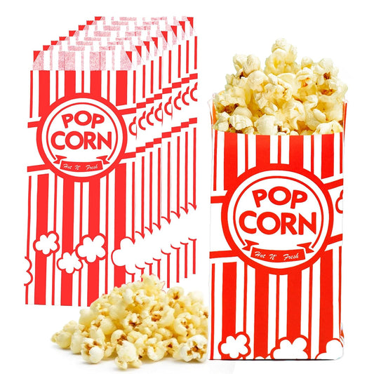 110 Pcs Paper Popcorn Bags, 1 oz Popcorn Bags Individual Servings, Bulk Pop Corn Sleeves for Pop Corn Machine, Movie Night, Cinema, Carnival, Party, Concessions