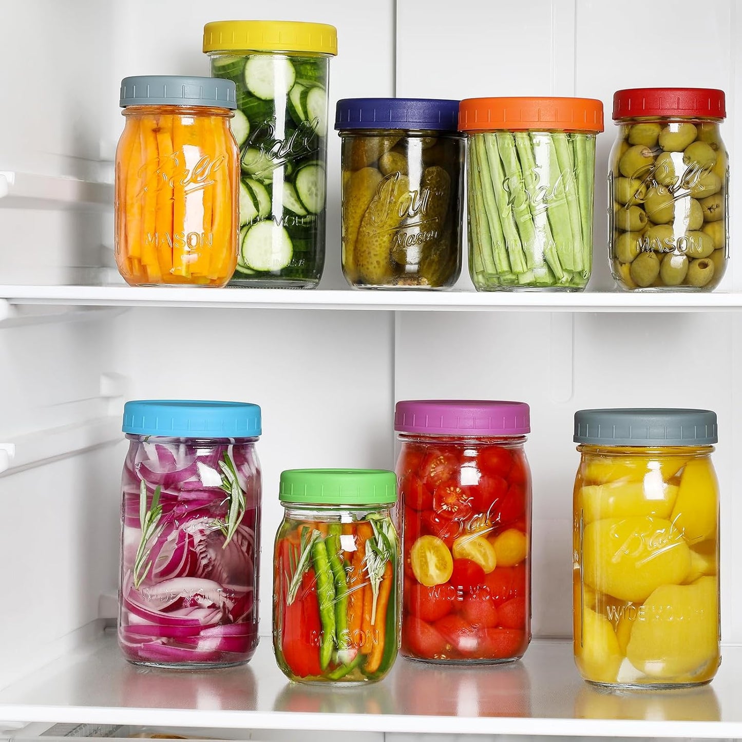 AOZITA 10 WIDE Mouth & 10 REGULAR Mouth Mason Jar Lids - 20 Pack Food 