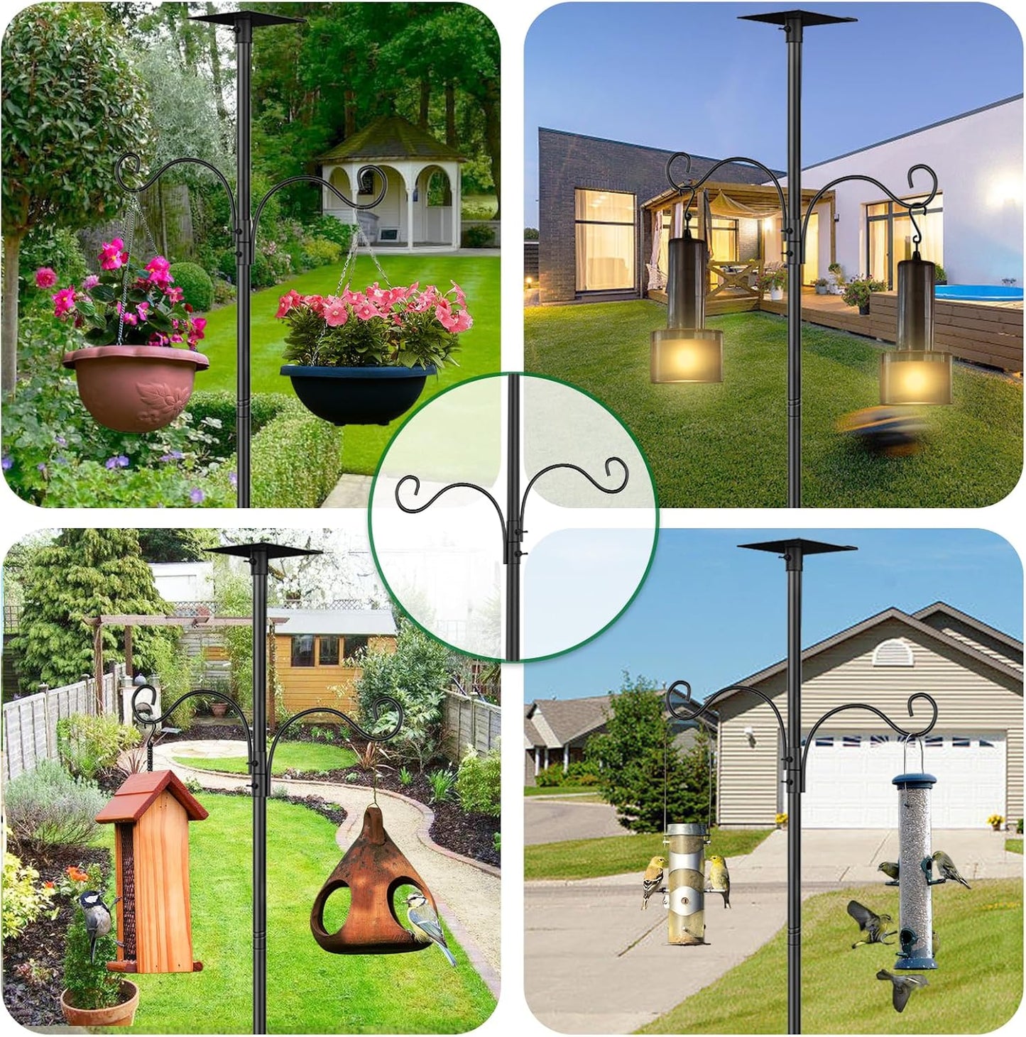 Bird Feeder Pole Kit,94 Inch Bluebird House Pole for Garden Backyard Patio Outdoors Heavy Duty,Adjustable Bird Feeder Stand,Metal Mounting Kit with Shepherd's Hook